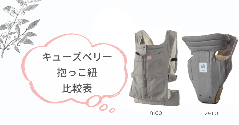 キューズベリー抱っこ紐nicoとzeroの商品詳細【比較表】