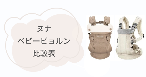 ヌナとベビービョルン抱っこ紐の違い3項目