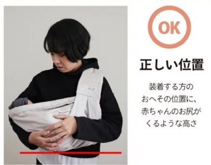 ケラッタベビースリング(u-sling)の正しい位置